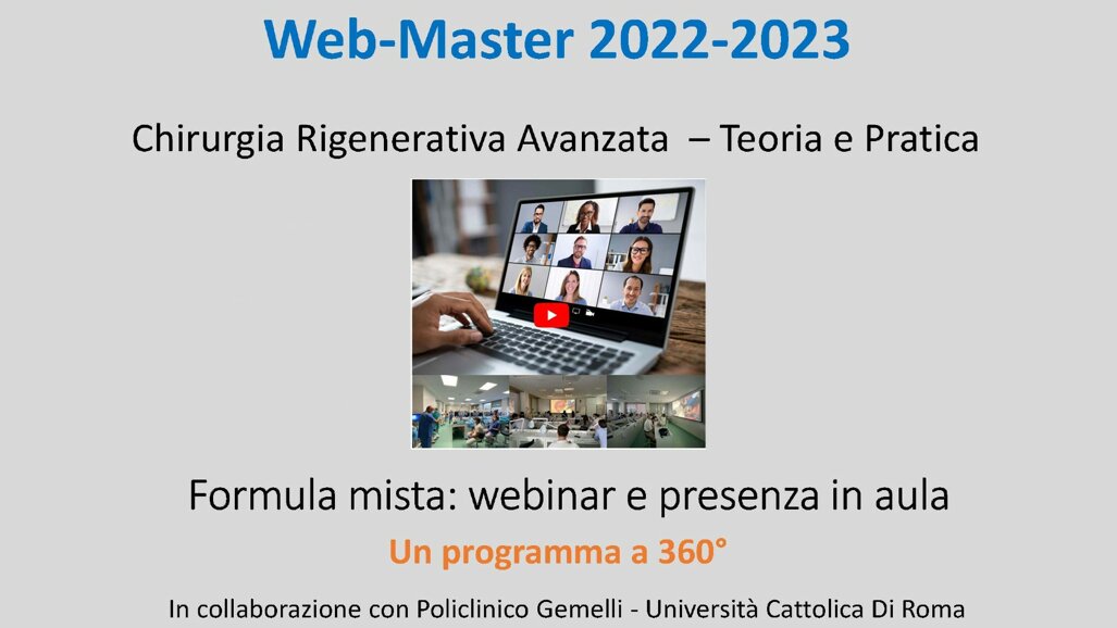 WEBMASTER 2022-2023 IN CHIRURGIA RIGENERATIVA