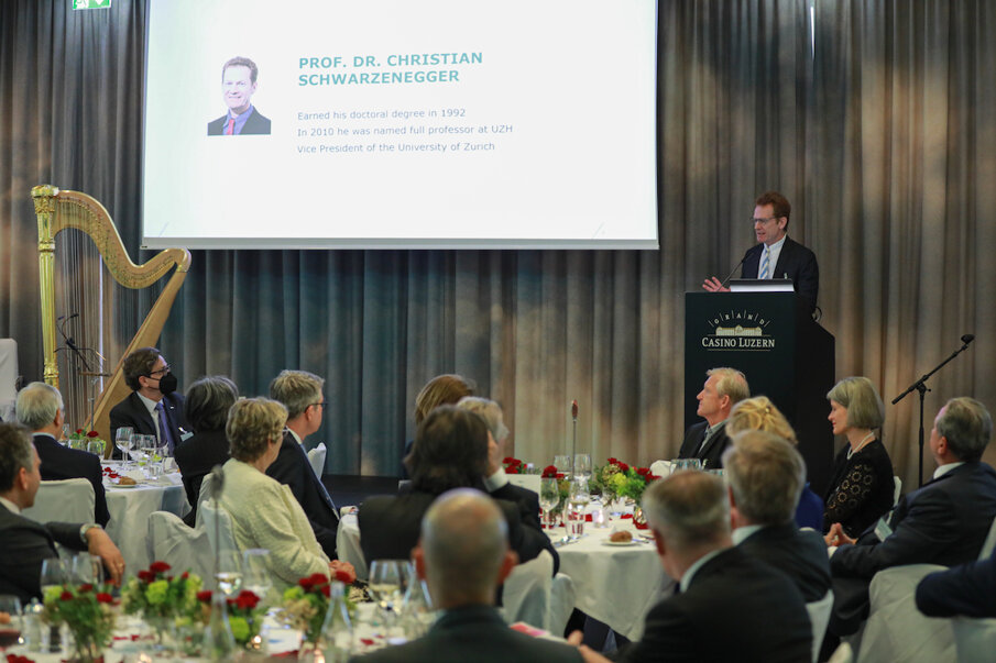 Prof. Christian Schwarzenegger delivered a speech at the event. (Image: GC)