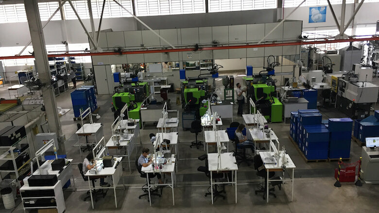Aerial view of one of the two plants of Morelli, the largest manufacturer of orthodontic products in Latin America.