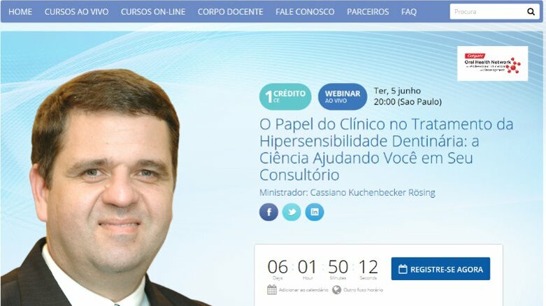 Webinar sobre o papel do clínico no tratamento da hipersensibilidade dentinária
