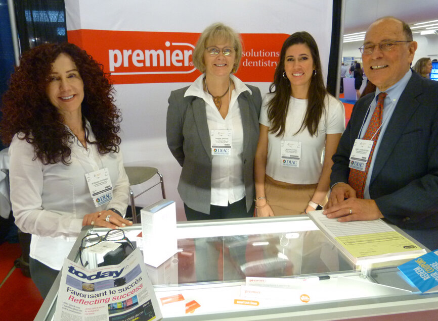 From left, Rossana Facchino, Dianne Grassie, Beatrice Finn and Gary Charlestein in the Premier Dental Products booth.