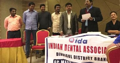 Dr.R.M.K.R.K Sudharson takes charge as President of IDA Dindigul branch