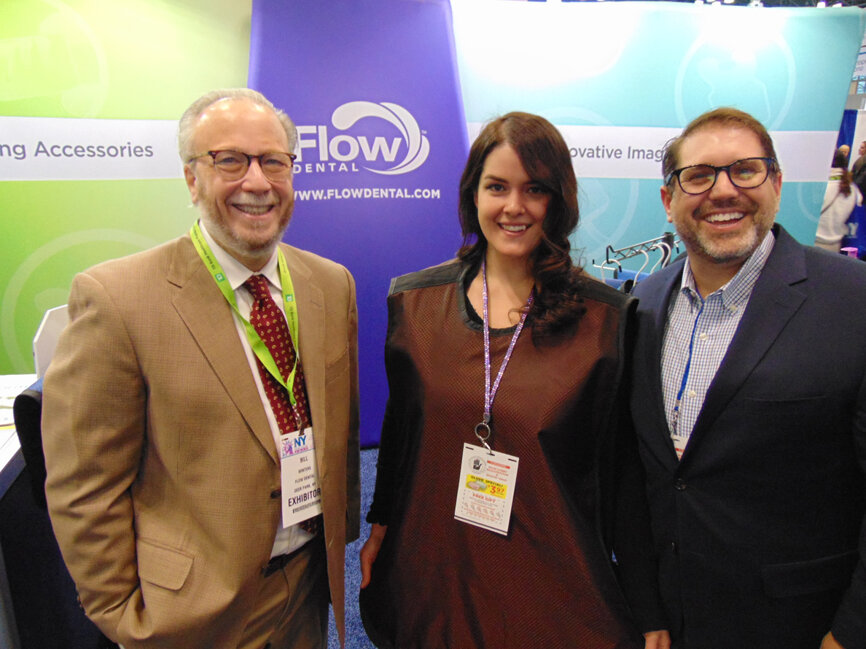 From left: Bill Winters, Missy Bustos and Aaron Srader of Flow Dental. (Photo: Fred Michmershuizen/DTA)