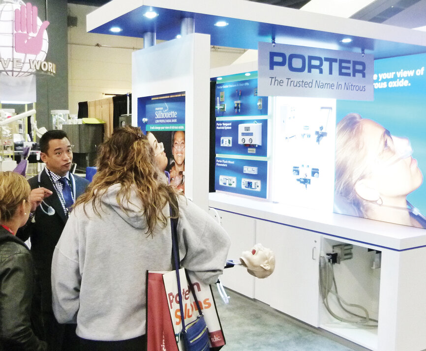 Learn about an easier way to deliver nitrous oxide at the Porter Instrument booth. (Photo: Sierra Rendon, DTA)