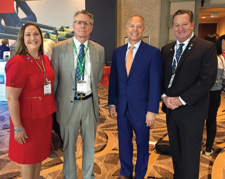 From left: Outgoing FDA President Dr. Jolene Paramore stands with Dr. Daniel Klemmedson, Dr. Brian Powley and Dr. Mike Eggnatz. Paramore’s term ended Saturday with the close of the meeting.