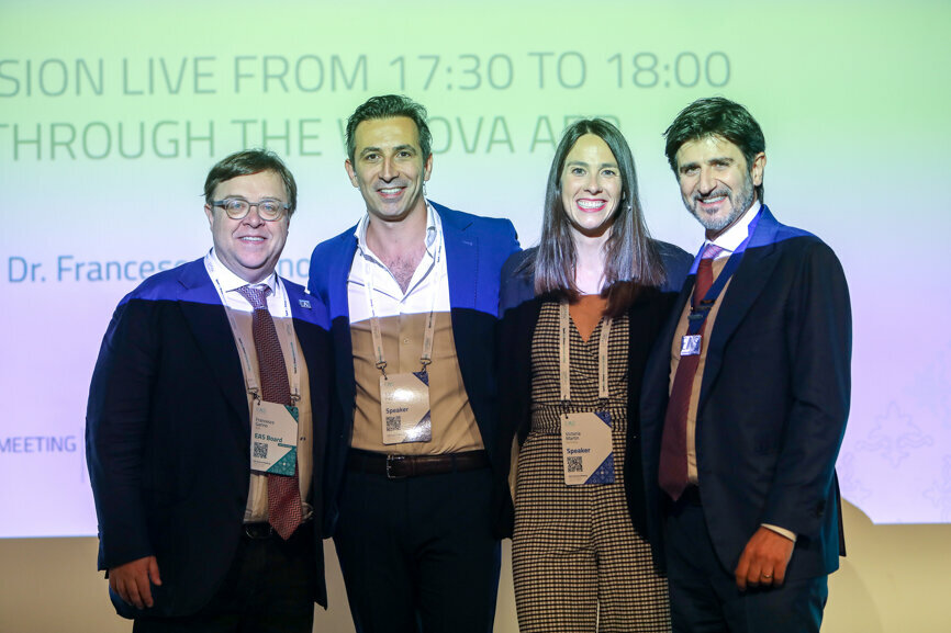 From left: EAS Scientific Chairman Dr Francesco Garin, speaker Enzo Pasciuti, speaker Dr Victoria Martin and EAS President Dr Tommaso Castroflorio. 