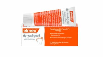 elmex dentaaligeeli 12500ppm lisäfluoridi karieksen ennaltaehkäisyyn yli 6-vuotiaille